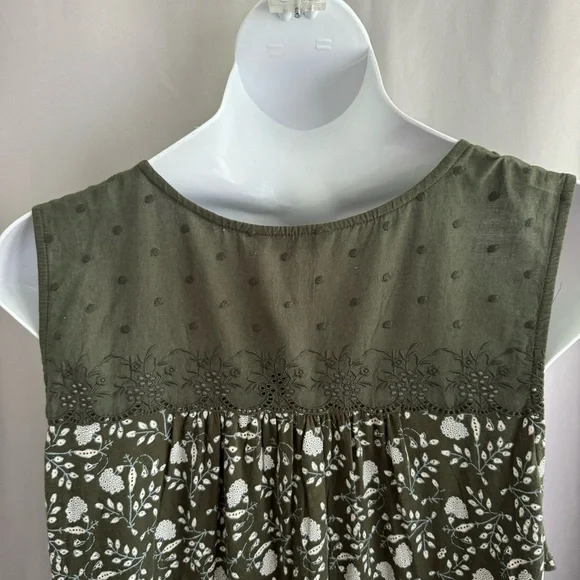 Lucky Brand Green Floral Print Tank Top - Sz 3X - Picture 6 of 8